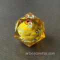 Bescon Sharp Siquid Core Core Rolling Eyelling Dice ، Resin polyhedral Dice D20